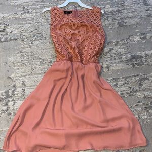 Mauve, mid-length dress